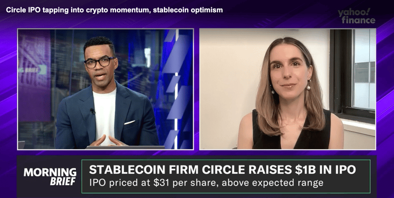 Yahoo finance stablecoin debut for Circle