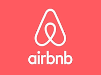 Airbnb logo with red background