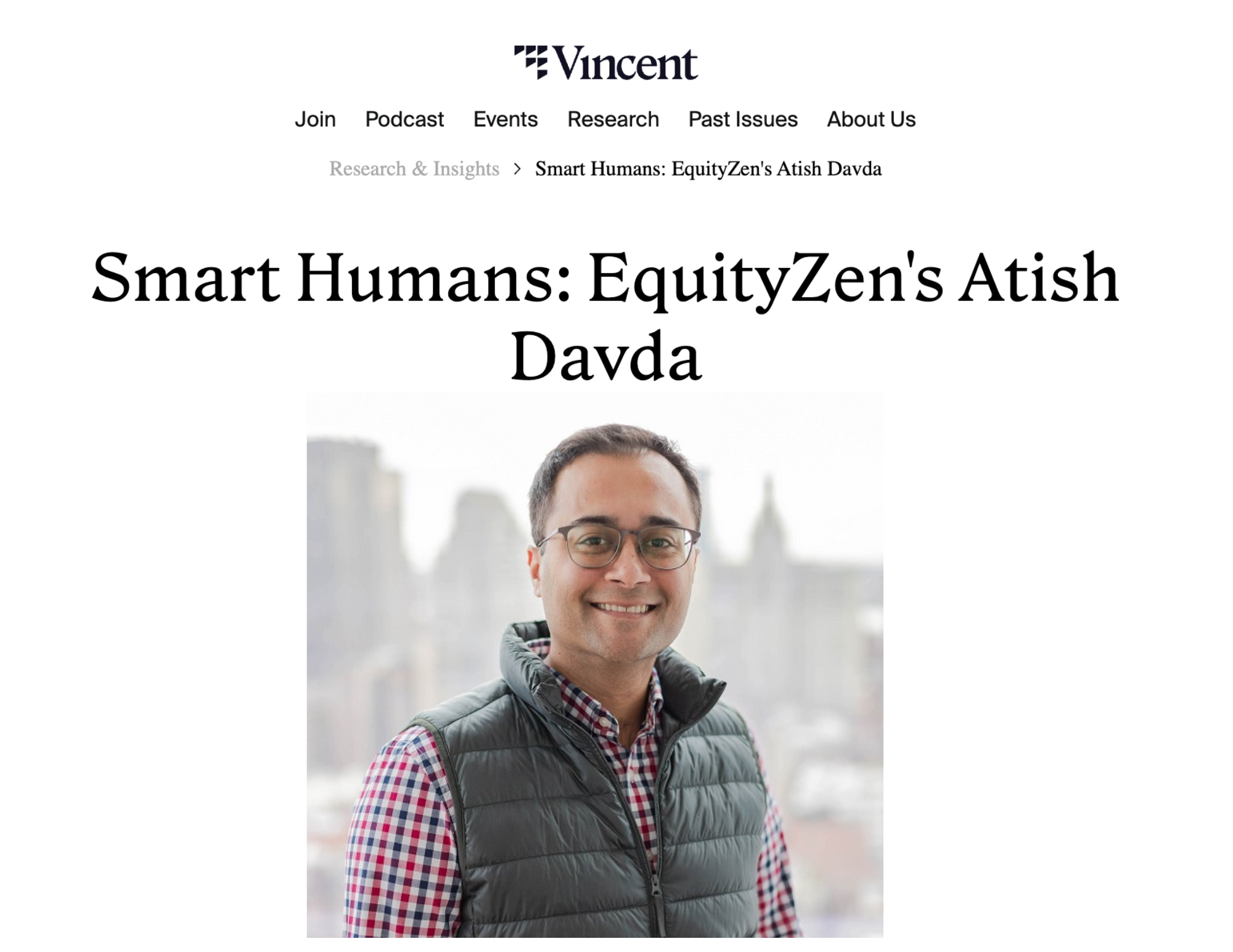 Smart Humans: EquityZen's Atish Davda